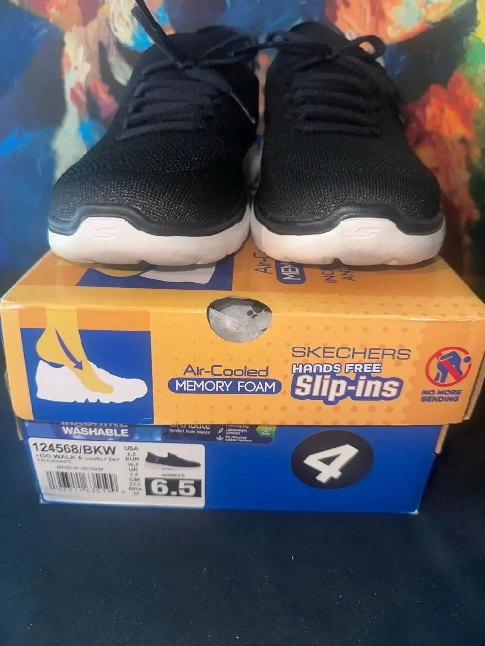 No.04 Skechers Go Walk 6 Lovely Day Slip-ins Women's Sneakers 124568/BKW